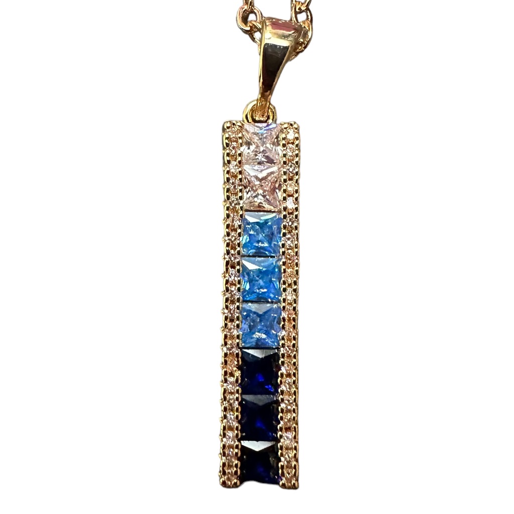 Vince Camuto Blue Ombre Cz Necklace